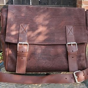 Handmade cork messenger bag